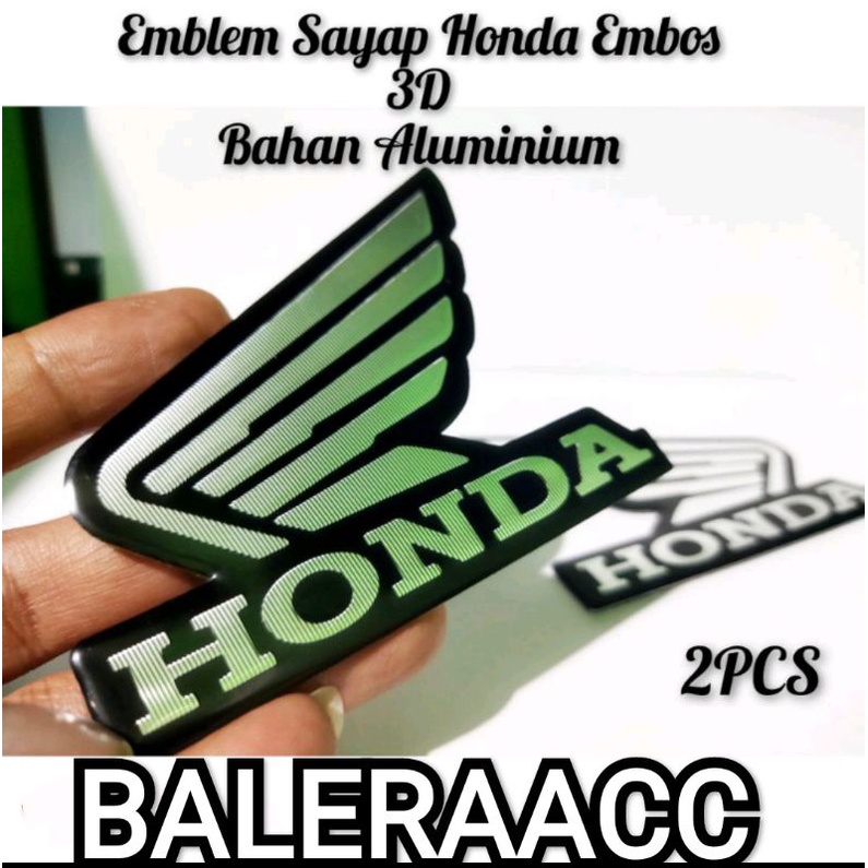 2 PCS Emblem Sayap Honda Wings Bahan Plat Metal High Quality