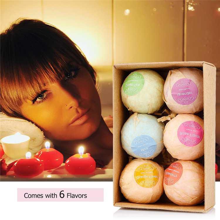 BATHE PROJECT Bath Bombs Salt Sabun Mandi Bathtube Bubble 6 PCS - SKT [Multi Warna]