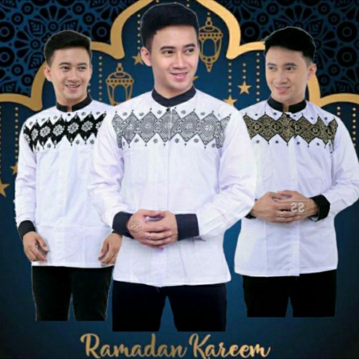 Koko Bordir Muslim / seragam lebaran / Fashion  pria / perlengkapan Pria / aksesoris Dewasa