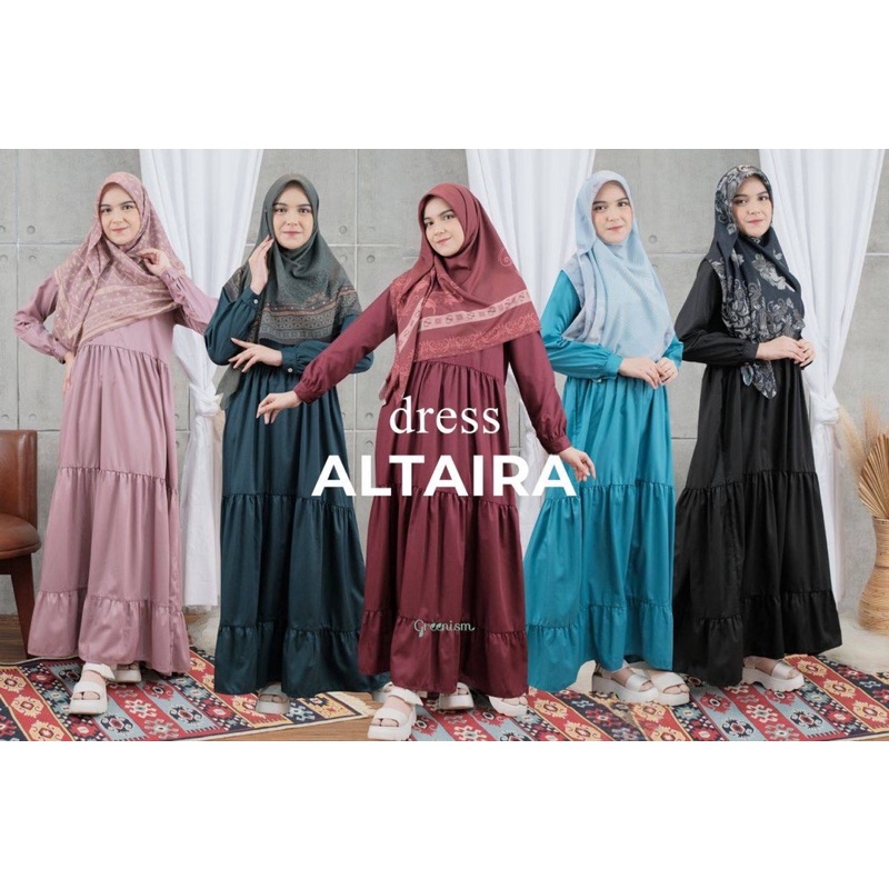 Altaira Dress Gamis Polos Katun Toyobo by Greenism