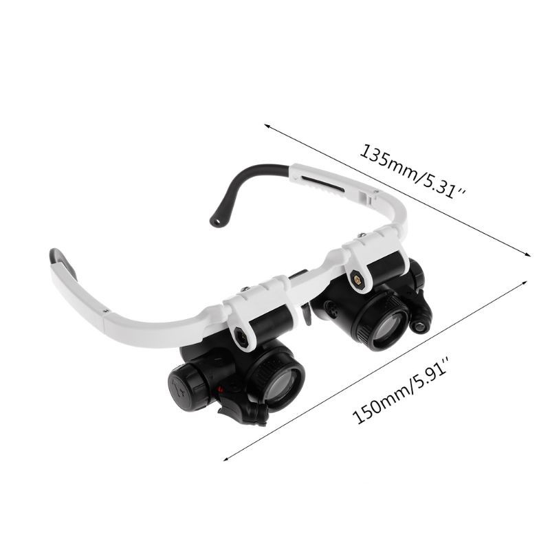 CRE  Headband Magnifier with LED Light Head Mounted Magnifying Glasses 8X 23X