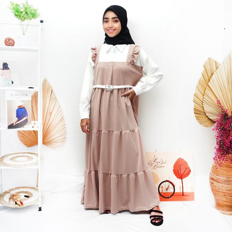 PAKAIAN WANITA MUSLIM DRESS LIVY OUTFIT TERBARU GAMIS REMAJA DAN DEWASA
