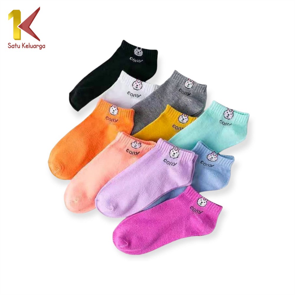 Satu Keluarga Kaos Kaki Semata Kaki Polos P55-P58 Kaos Kaki Pendek Dewasa / Kaos Kaki Ankle Wanita Motif-CONY