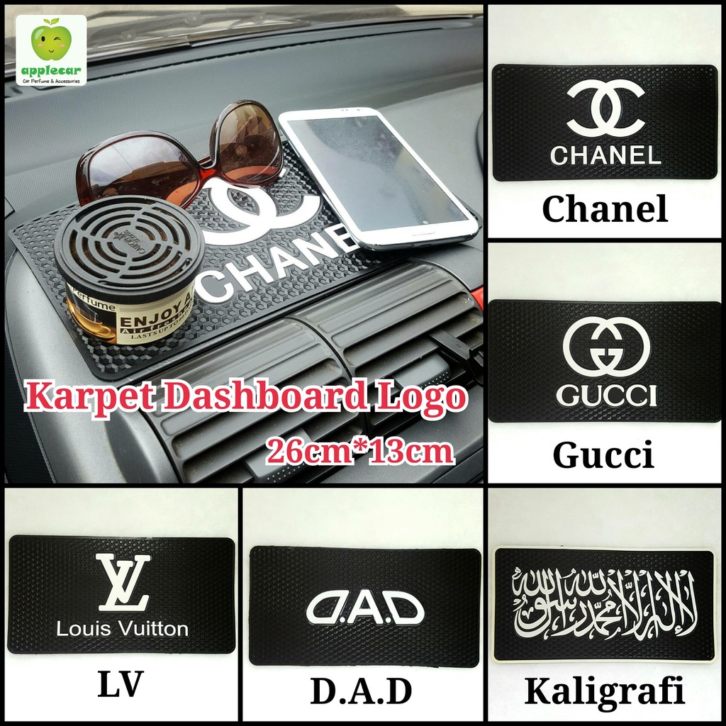 Karpet Dashboard / Anti Slip Dashboard CHANEL / LV / DAD / GUCCI / KALIGRAFI