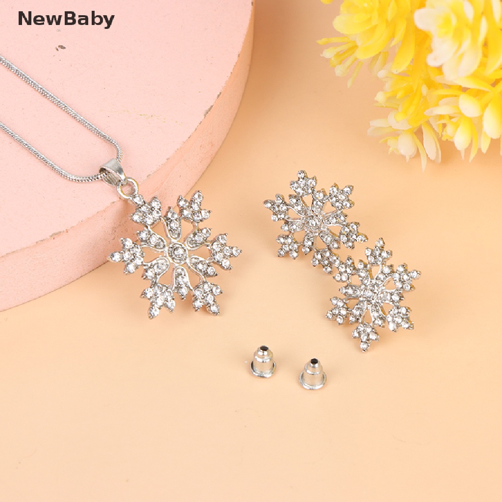 3pcs / Set Kalung Anting Desain Snowflake Untuk Hadiah Valentine