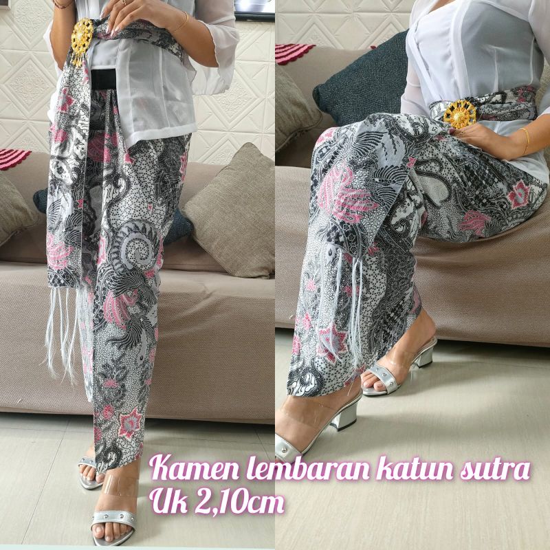 Kamen batik sutra lembaran + selendang