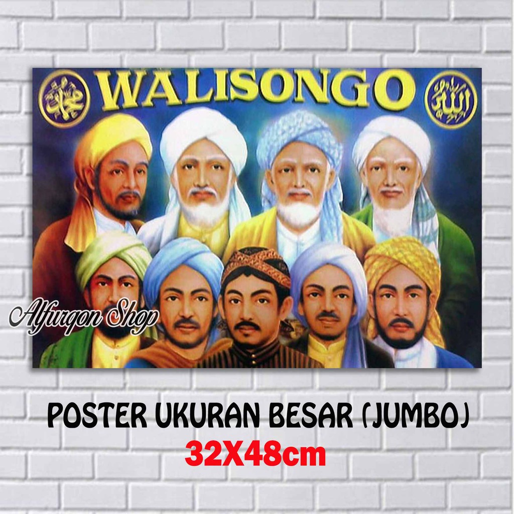 POSTER WALI SONGO / FOTO WALI SONGO / HIASAN DINDING / POSTER ULAMA