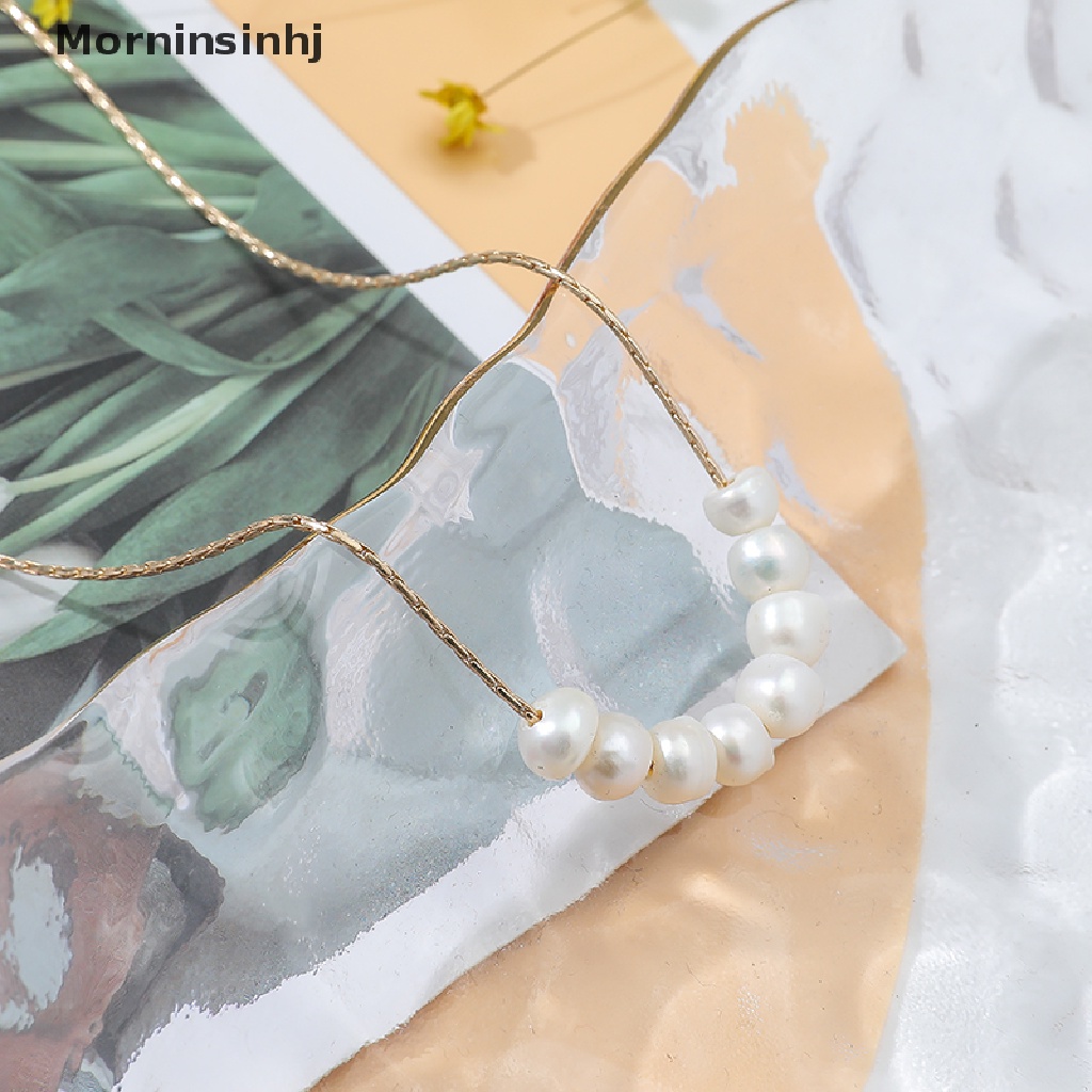 Kalung Rantai Manik-Manik Mutiara Natural Minimalis