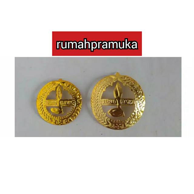 Jual Tanda peci tunas pramuka KUNINGAN BULAT pin tunas pramuka bros