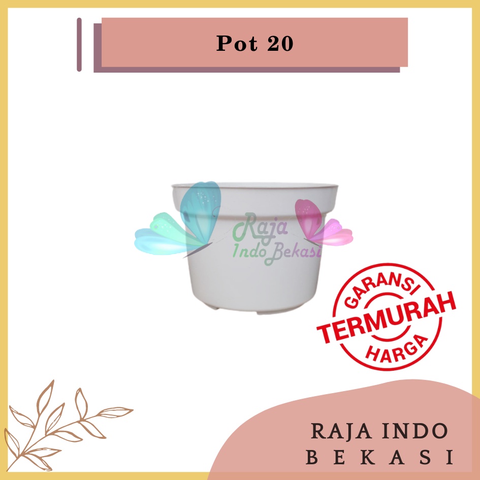 Pot Bunga Putih 20 cm TERMURAH Pot Tanaman 20cm Putih MURAH