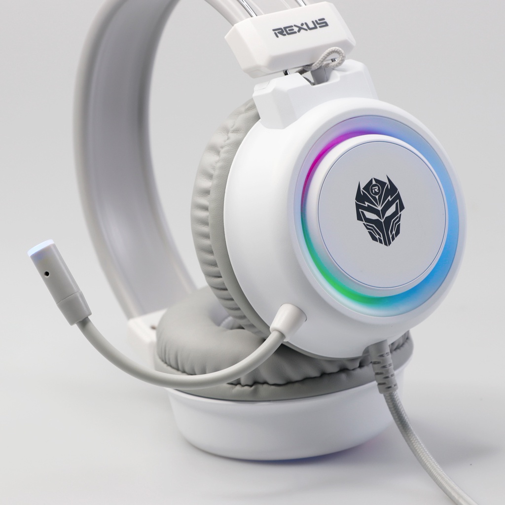 REXUS Vonix F30 White RGB Gaming Headset - Putih