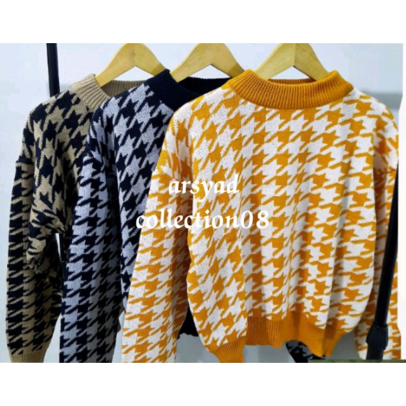 SWEATER RAJUT MOTIF BATIK / BLOUS ATASAN TERBARU