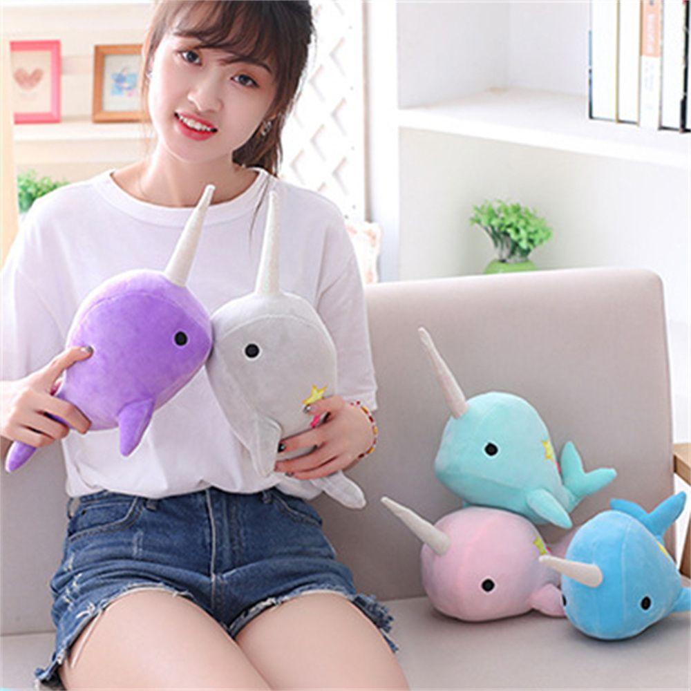 Needway Whale Mainan Mewah Hadiah Ulang Tahun 25 cm Lembut Mainan Bayi Anak Perempuan Mainan Mewah Mainan Dekorasi Hewan Laut