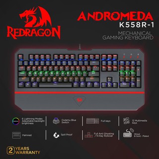 Redragon Mechanical Gaming Keyboard Rainbow ANDROMEDA - K558R-1 VTW9G0