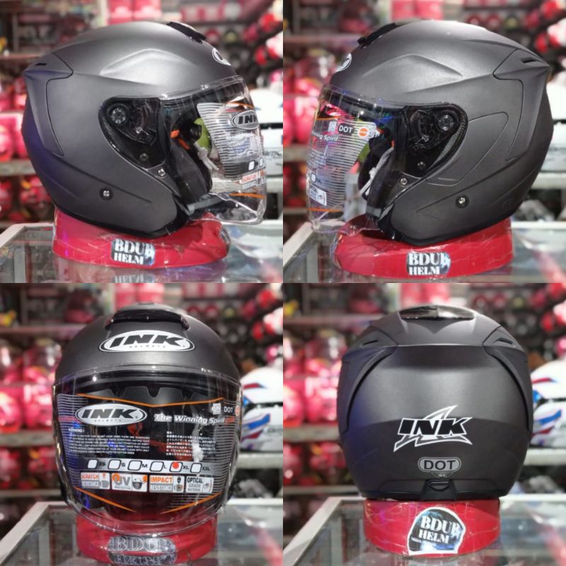 HELM INK DYNAMIC SOLID GREY DOFF/PAKET GANTENG 100% ORIGINAL SNI-DOT-ORIGINAL GREY DOF