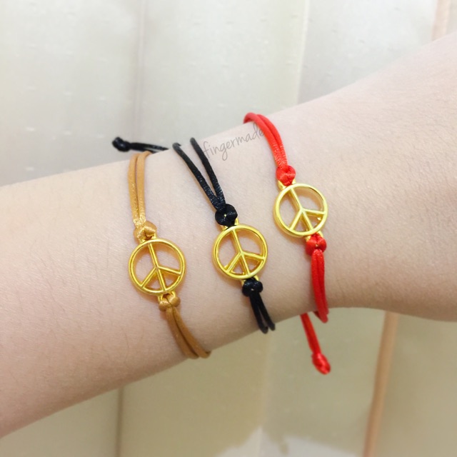 PEACE CHARM BRACELET / gelang tali handmade unisex