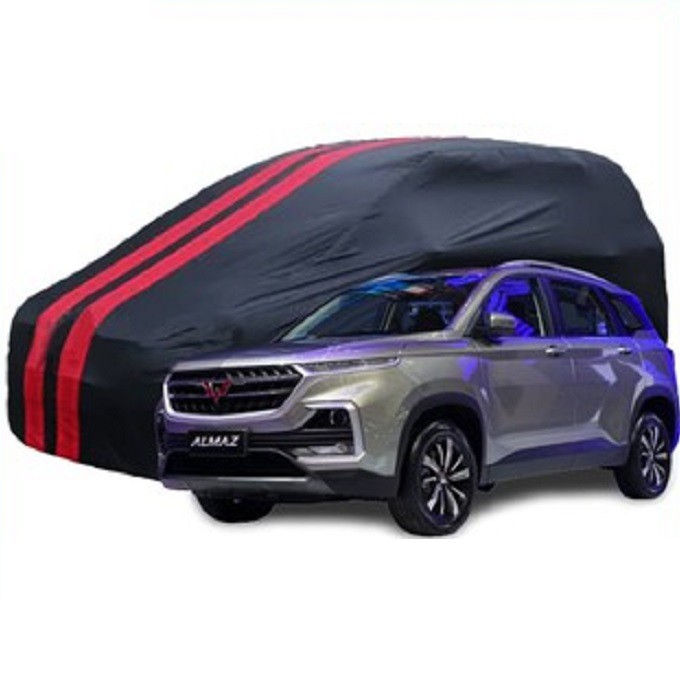 Sarung Mobil Body Cover 2 Warna Merah Hitam Wuling Almaz