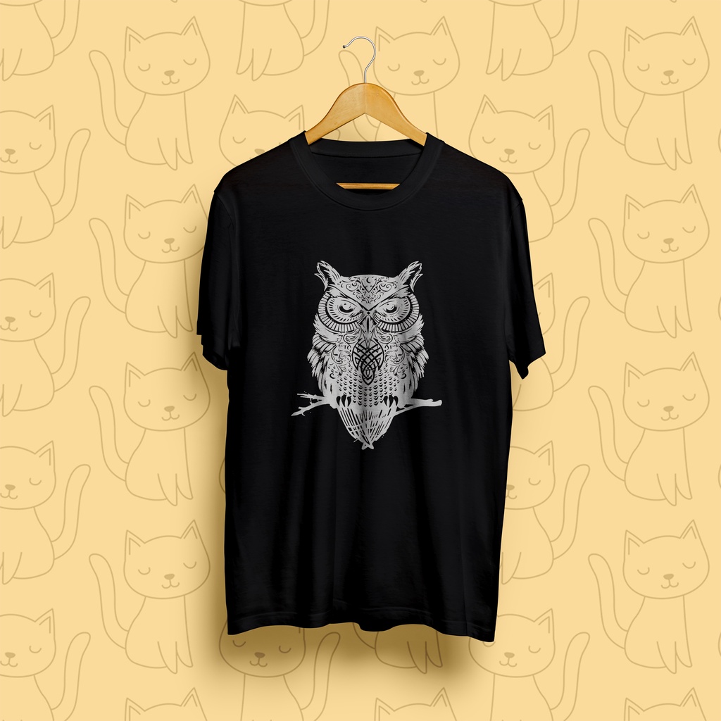 Kaos, Kaos Bebas, Kaos Santai, Kaos Keren, Kaos Unisex, Kaos Desain Owl, Kaos Burung Hantu, Kaos Des