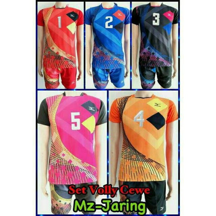 Unik Setelan baju kostum seragam bola voli mizuno cewek ladies kaos volly Diskon