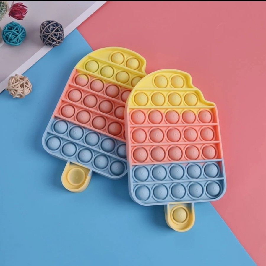 Mainan Board Game Push Bubble Pop It Murah Es Krim Pelangi Anti Stres Untuk Anak / Dewasa-2