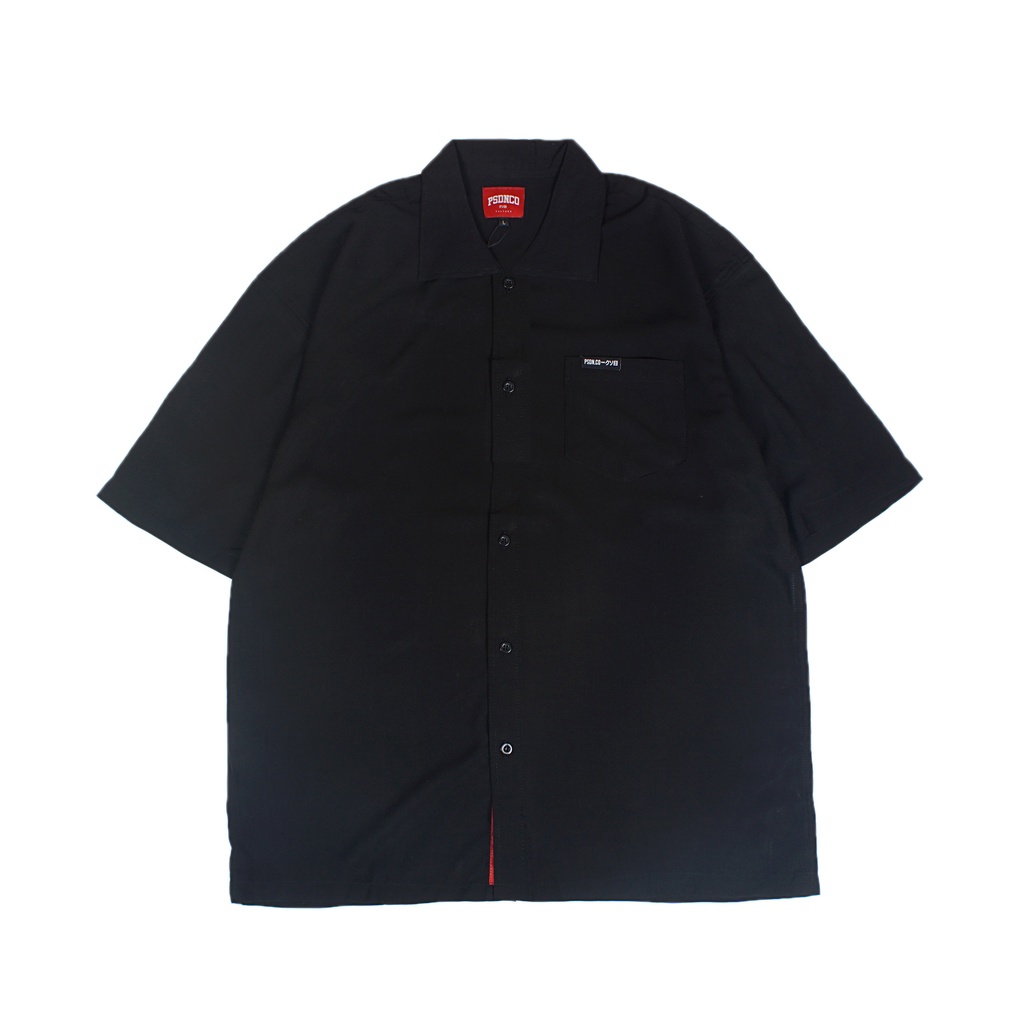 PSDN.CO Oversize Collar Shirt - Black