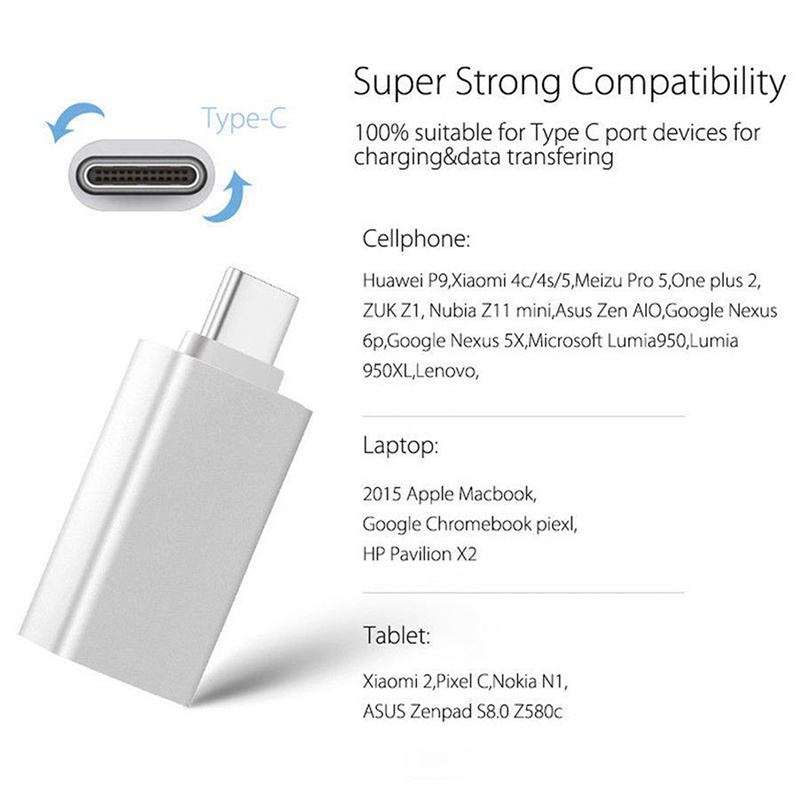 {LUCKID}Adapter Type C to USB-A 3.0 Female Converter OTG USB C 3.1 For Mac Nexus 5X 6P