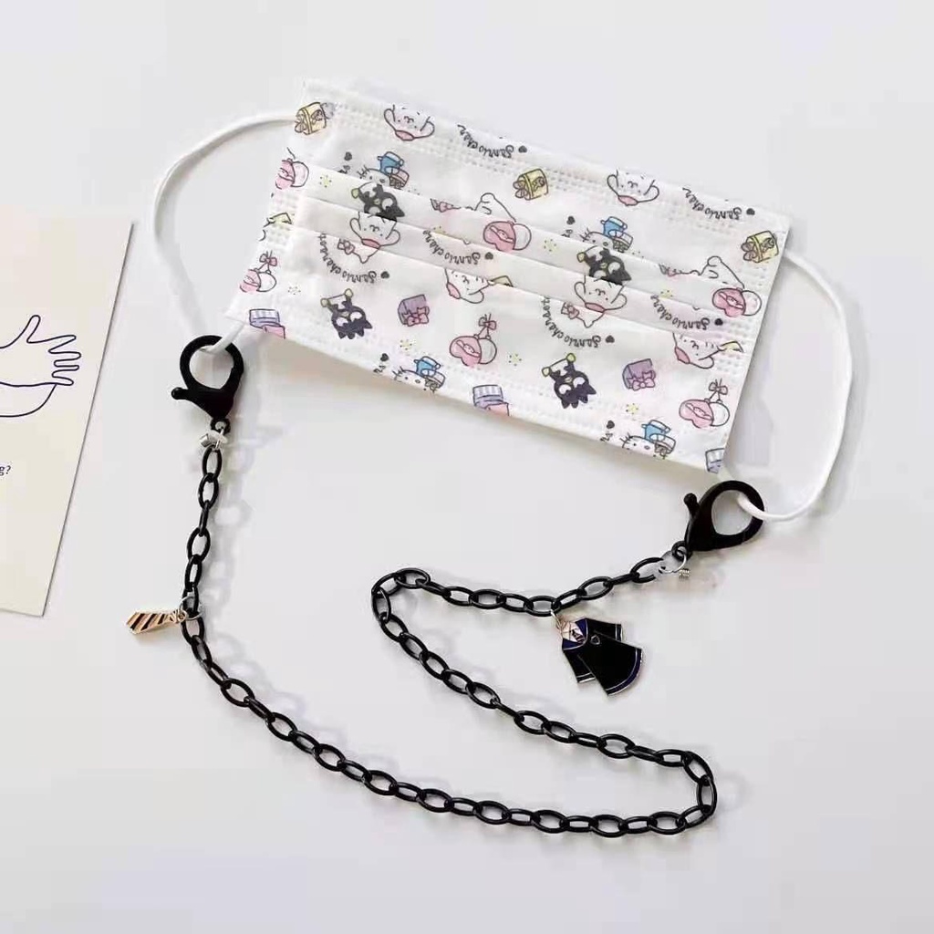 R-flower Chains Cartoon Holder Kacamata Hitam Lanyard