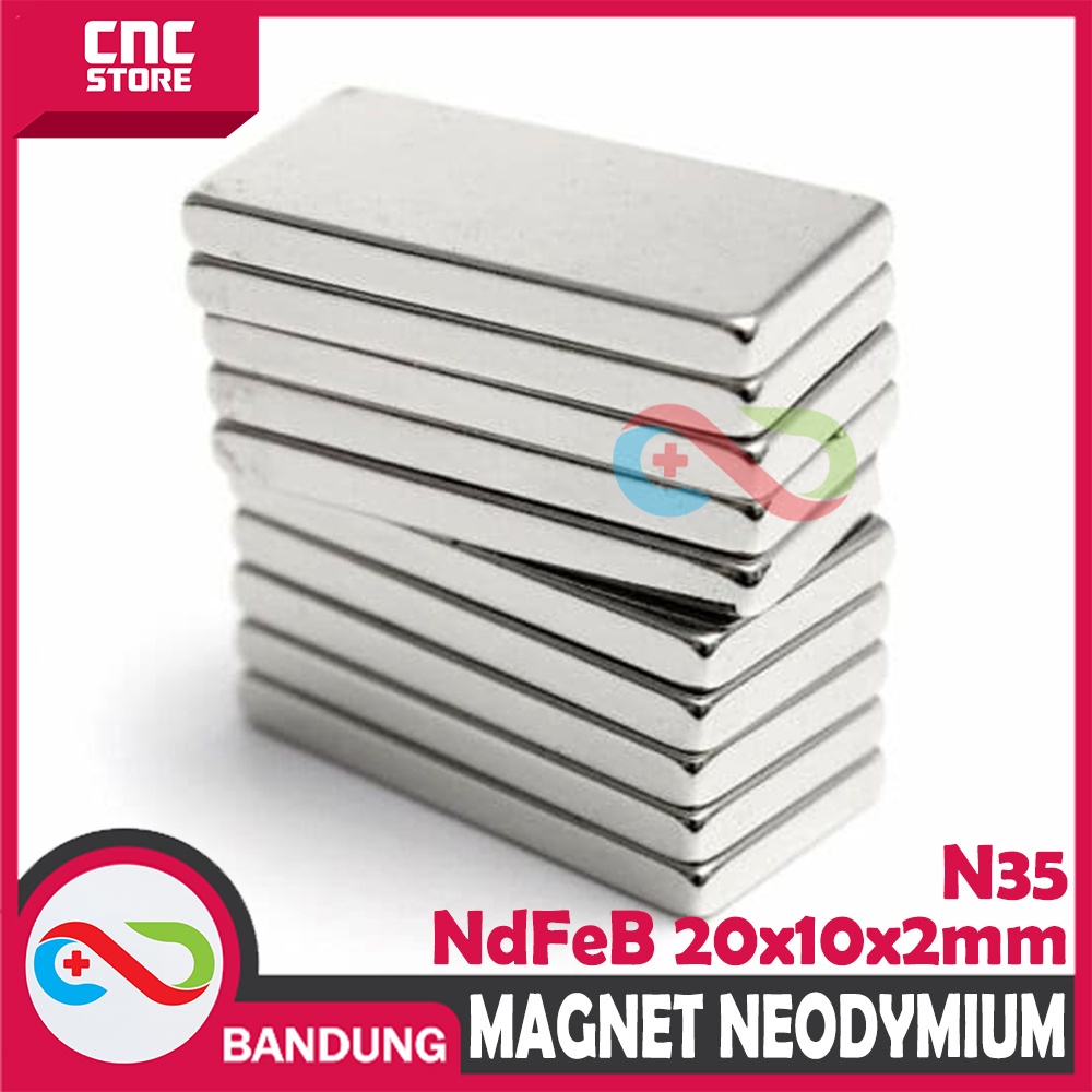 MAGNET NEODYMIUM NDFEB N35 KOTAK PERMANEN 20X10X2MM