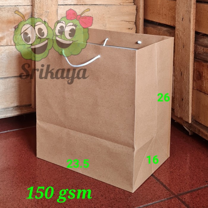 

✨ BISA COD ✨ PAPER BAG POLOS KRAFT 23.5 X 16 X 26