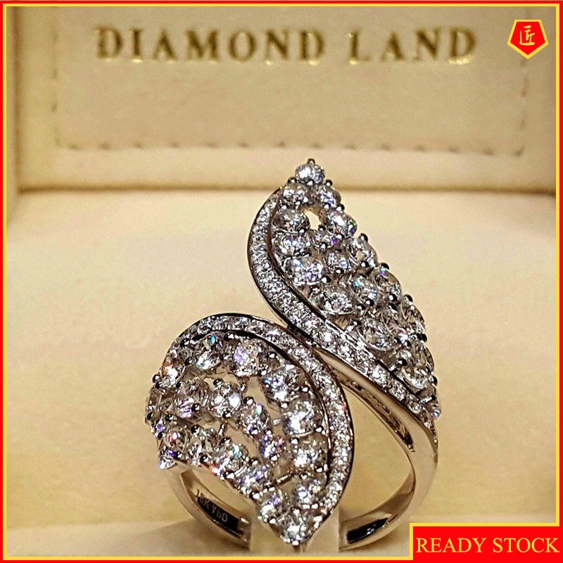 [Ready Stock]Fashion Luxury Angel Wings Diamond-Studded Ring