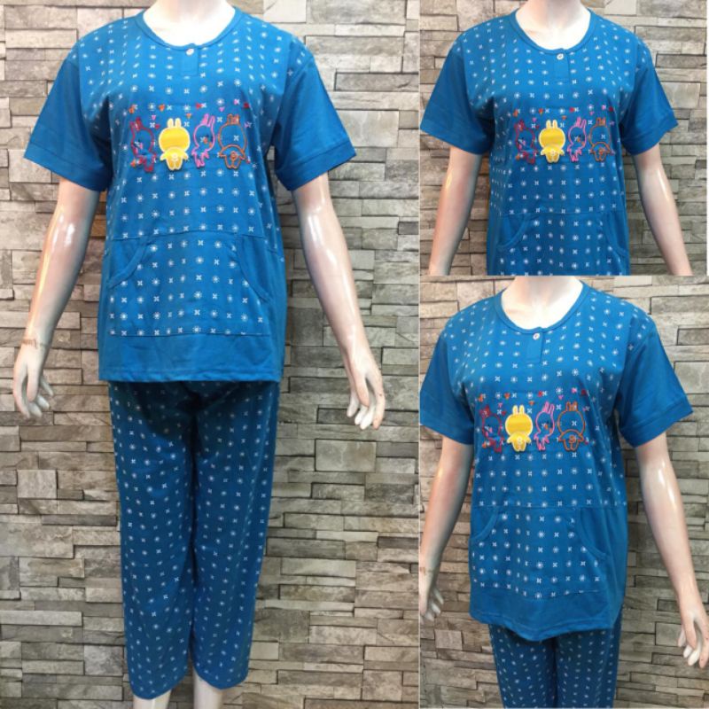 CP SIELIE WARNA | BAJU TIDUR DEWASA| PIYAMA | COD-6044 Biru