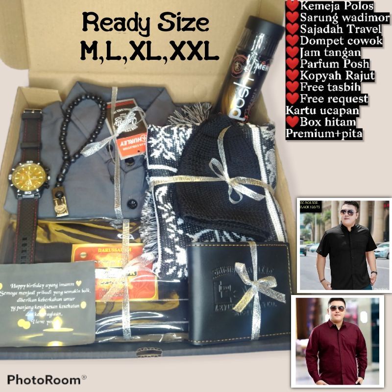 ❤️Paket Lengkap Size M,L,XL,XXL❤️ Hampers peralatan sholat pria, Hempers cowok kemeja,baju