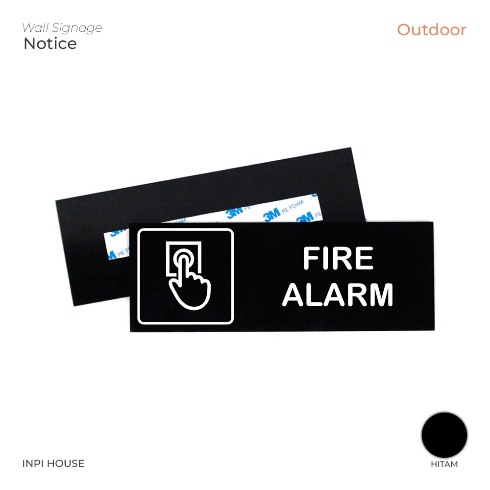 signage fire alarm - logo tombol alarm kebakaran - sign akrilik - fire alarm sign board