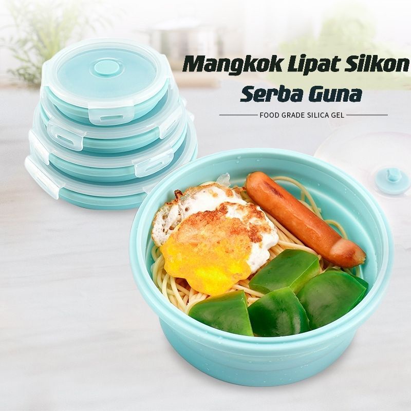 Mangkok makan bayi anak dewasa silikon anti tumpah bpa free anti slip tahan panas