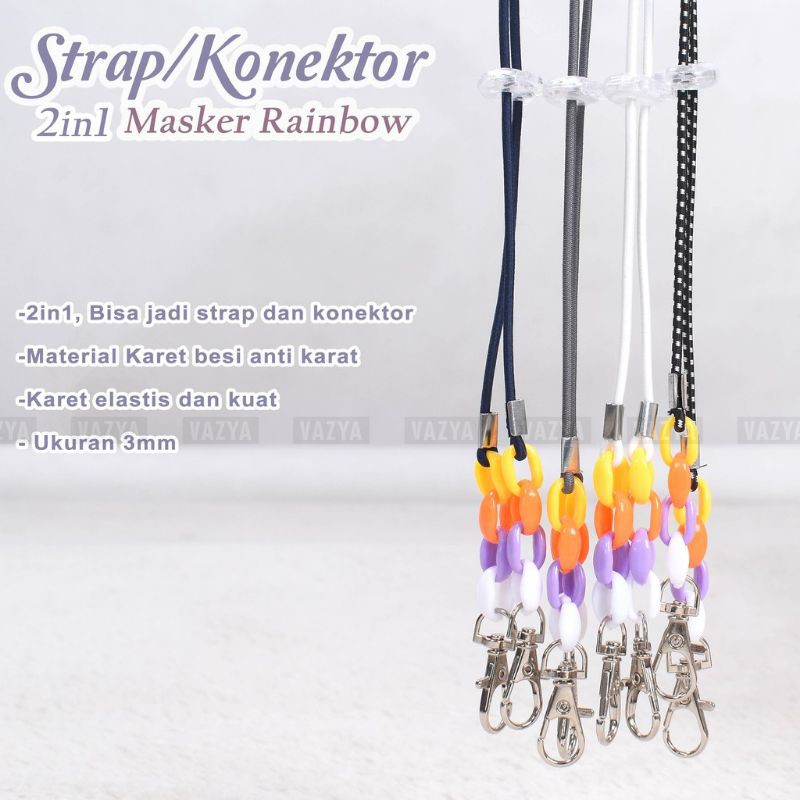 Strap Konektor 2in1 Masker Rainbow