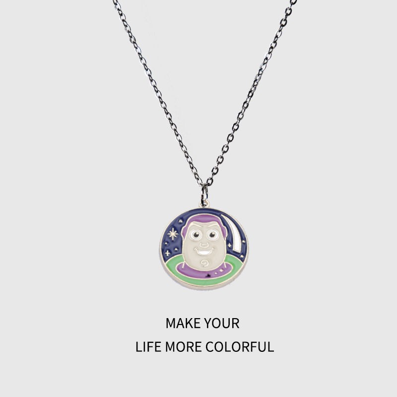 DPLANET Toy Story Buzz Lightyear Kalung Alloy Hadiah Universe Kepribadian Pasangan Boy Pendant Ranta