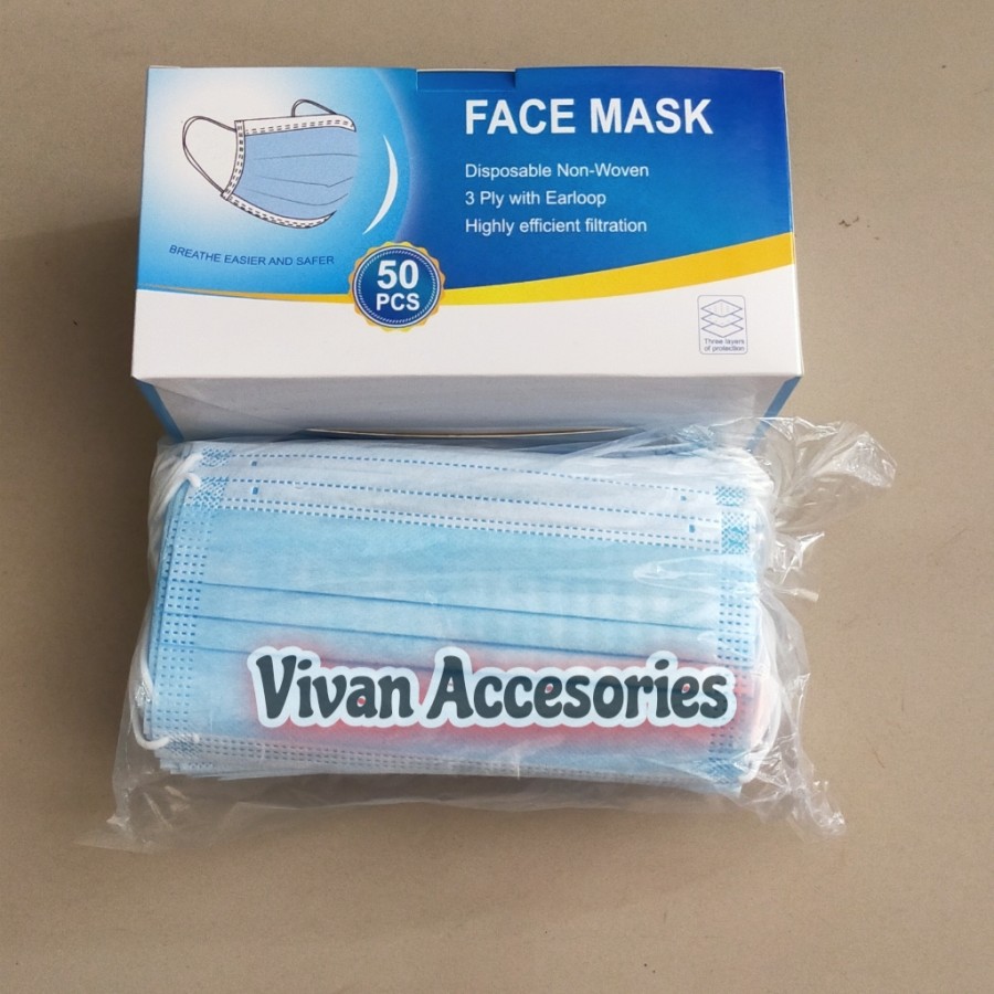 Disposable Face Mask 3Ply Isi 50Pcs