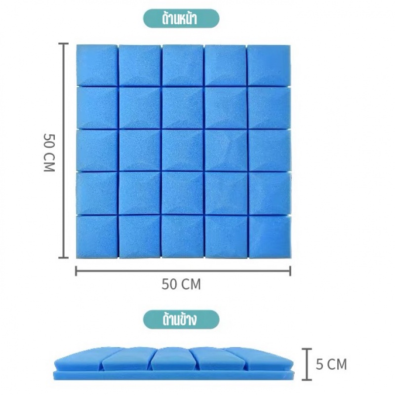 Lembaran Spons Penyerap Suara Ukuran 50x50 X 5CM