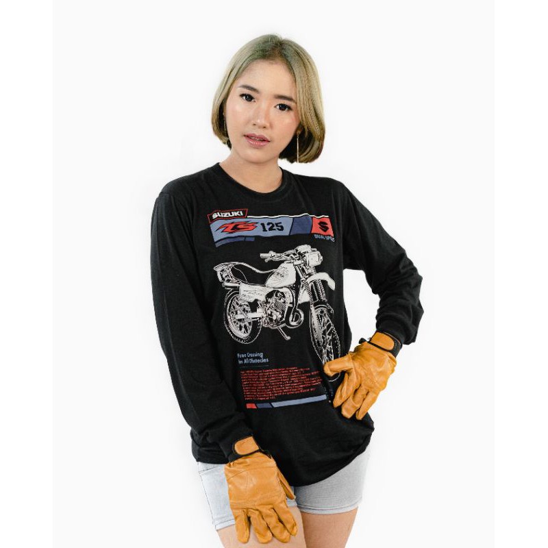 Kaos Suzuki TS 125 hitam lengan panjang