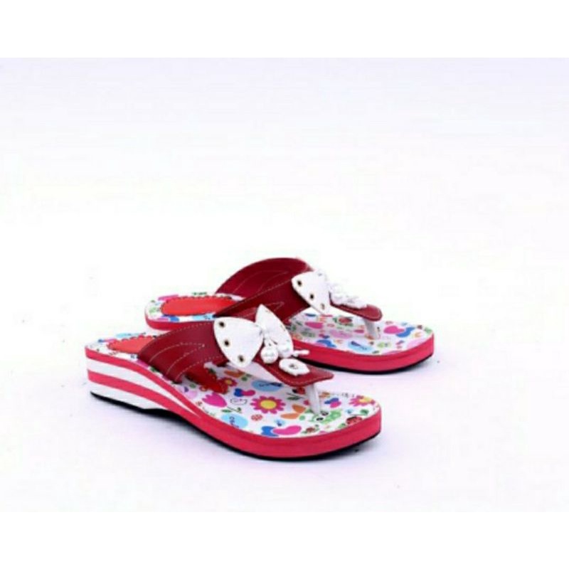 Sandal Anak perempuan /Wedges Anak Lucu merah / Sendal Wedges Pesta Cantik 26-35 Lucu