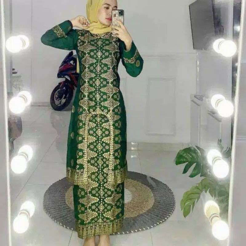 set kurung u hijau gold