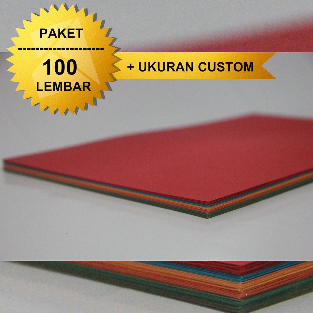 

KERTAS BC / MANILA WARNA F4 dan A4 PAKET 100 LEMBAR + UKURAN CUSTOM