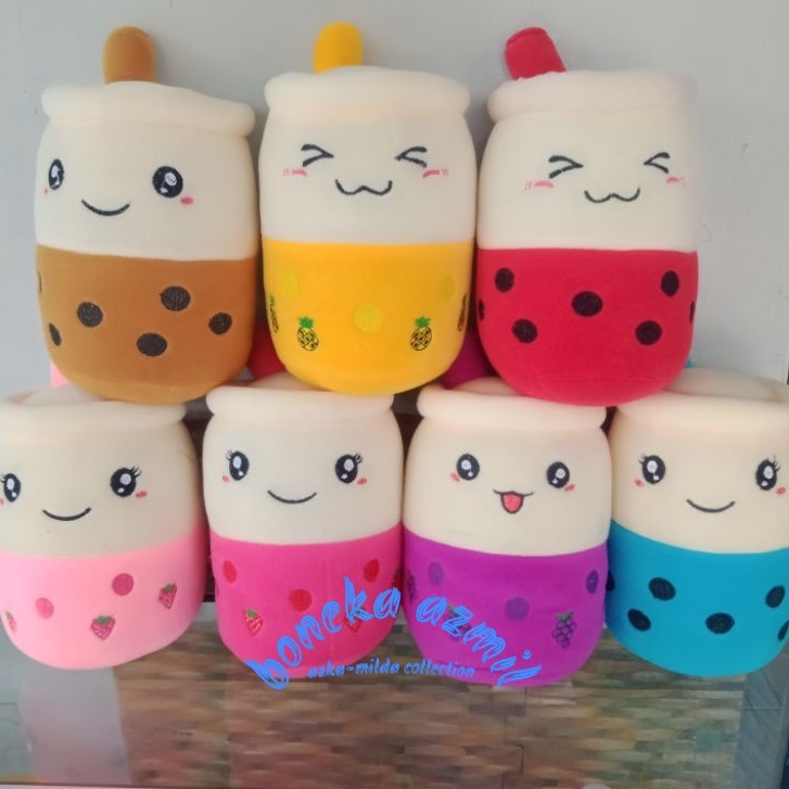 Boneka Boba bubble milk tea paduan warna size m