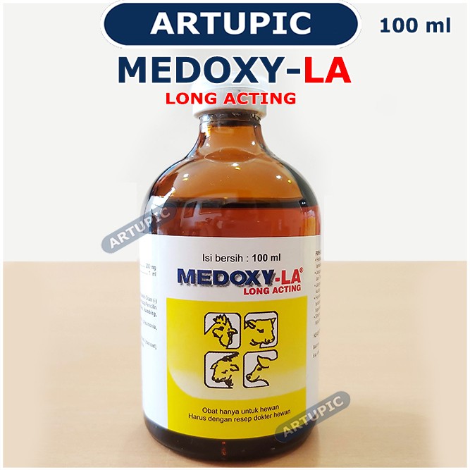 Medoxy-LA 100 ml Obat OTC crd korisa snot kolera ayam unggas babi kelinci Medion Artupic