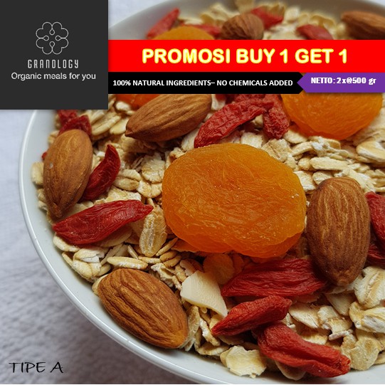 

PROMOSI!! Granola 500 gram Buy 1 Get 1 tipe A by Granology
