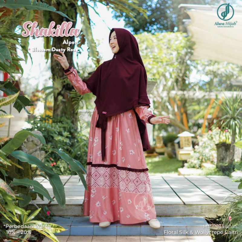 Ready stock Shakilla set gamis syar'i by alwa hijab