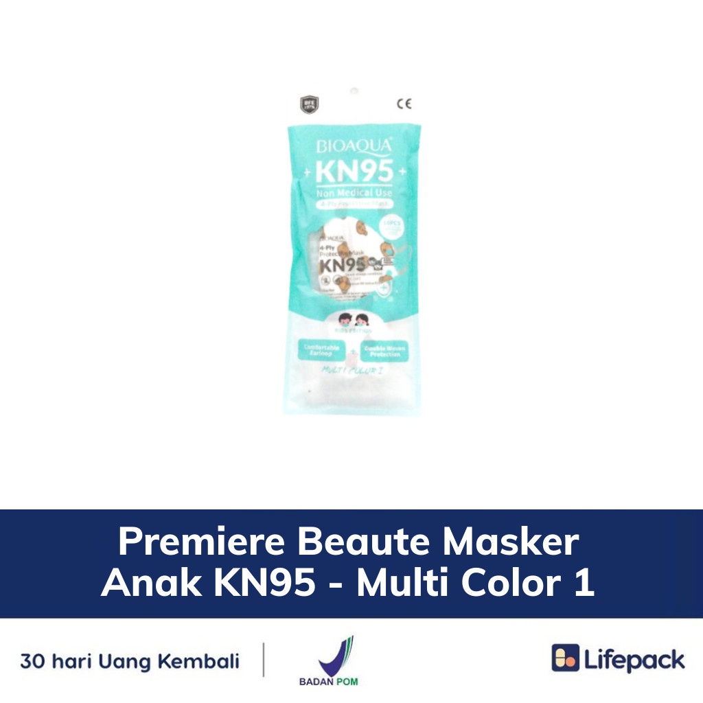 Bioaqua  Masker Anak KN95 - Masker Pelindung Debu, Bakteri, dan Virus - LIFEPACK-Multicolor 1