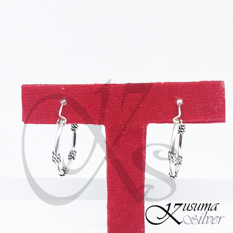 Anting Earrings Perak Silver Bali Bulat Hoop Budhis Asli  925