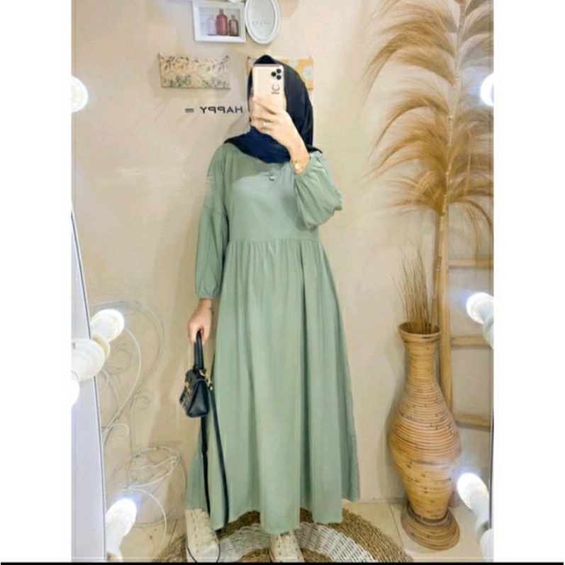 Kayla midi dress rayon twill fremium