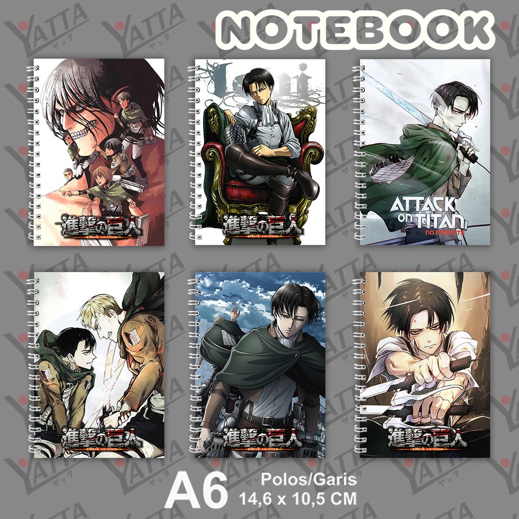 

Notebook Anime Ukuran A6 10,5 cm x 14,8 cm Shingeki no Kyojin Attack on Titan YOTAKUSHOP